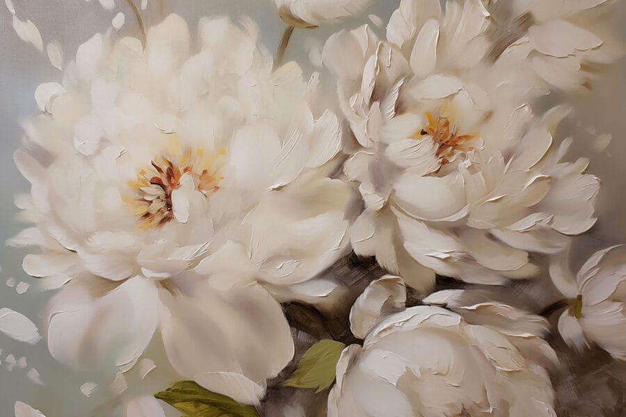 Carta da parati Pittura di fiori bianchi - immagine 3