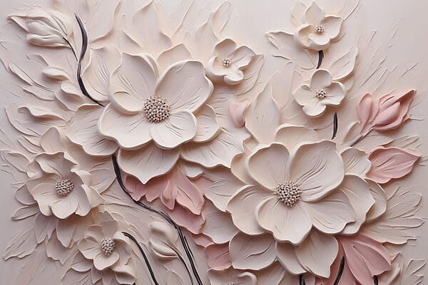 Fiori bianchi e rosa su una superficie bianca Fiori bianchi e rosa su una superficie bianca