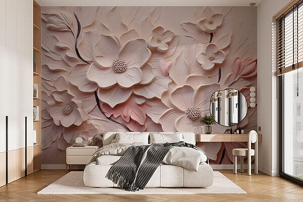 Fiori bianchi e rosa su una superficie bianca Fiori bianchi e rosa su una superficie bianca