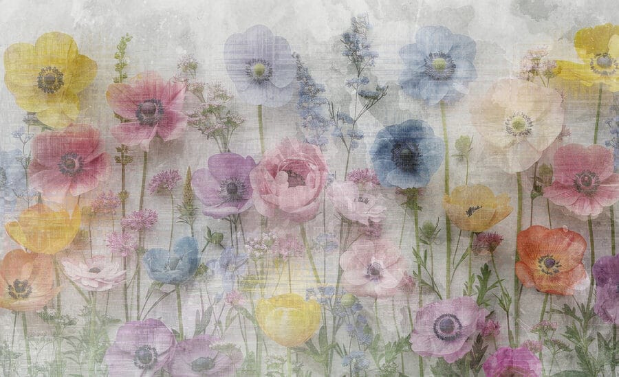 Gruppo di fiori su sfondo bianco