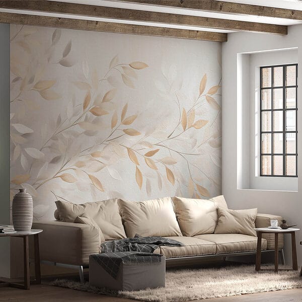 Wall murals Delicate leaves in soft hues. Wall murals Delicate leaves in soft hues.