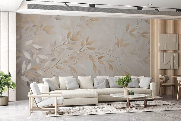 Wall murals Delicate leaves in soft hues. Wall murals Delicate leaves in soft hues.