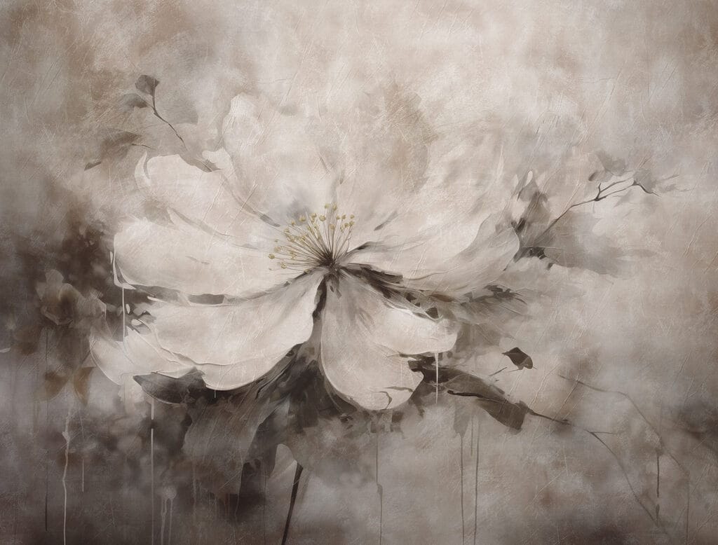 Pittura di un fiore bianco Pittura di un fiore bianco