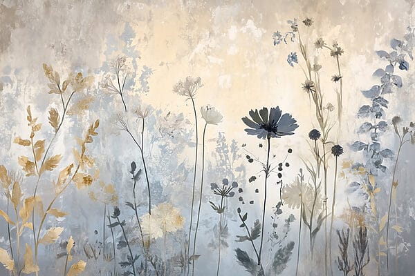 Pittura di fiori su una parete Pittura di fiori su una parete