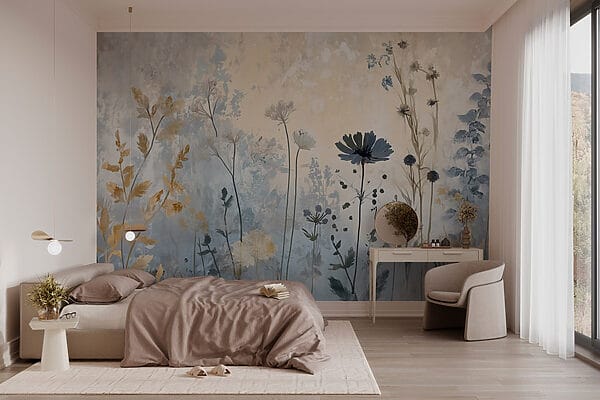 Pittura di fiori su una parete Pittura di fiori su una parete