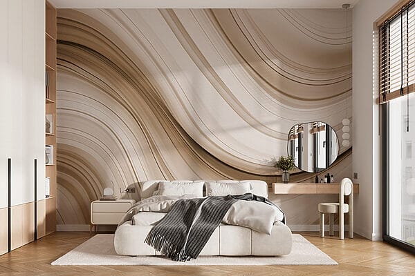 Carta da parati Carta da parati Linee fluide in morbide tonalità neutre (COD: w02899)