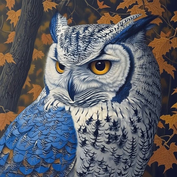 An owl with yellow eyes An owl with yellow eyes