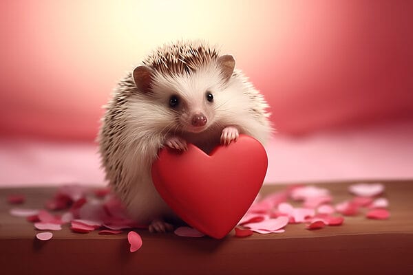 Hedgehog holding a heart Hedgehog holding a heart