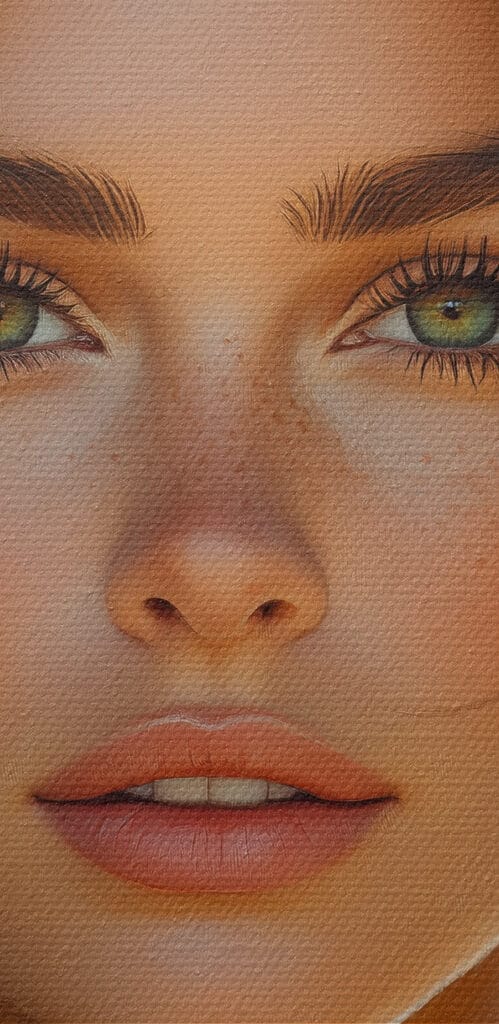 Woman with green eyes and freckles Woman with green eyes and freckles