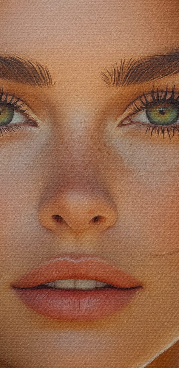Woman with green eyes and freckles Woman with green eyes and freckles