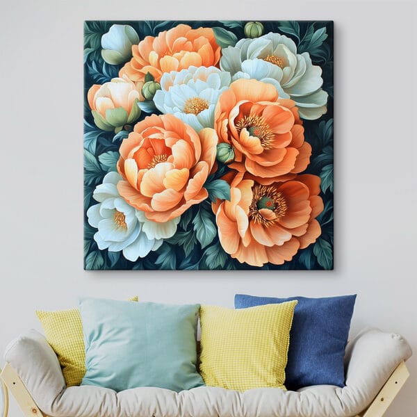 Quadri Dipinto di fiori su sfondo blu (COD: s42860) Quadri Quadri Dipinto di fiori su sfondo blu (COD: s42860)