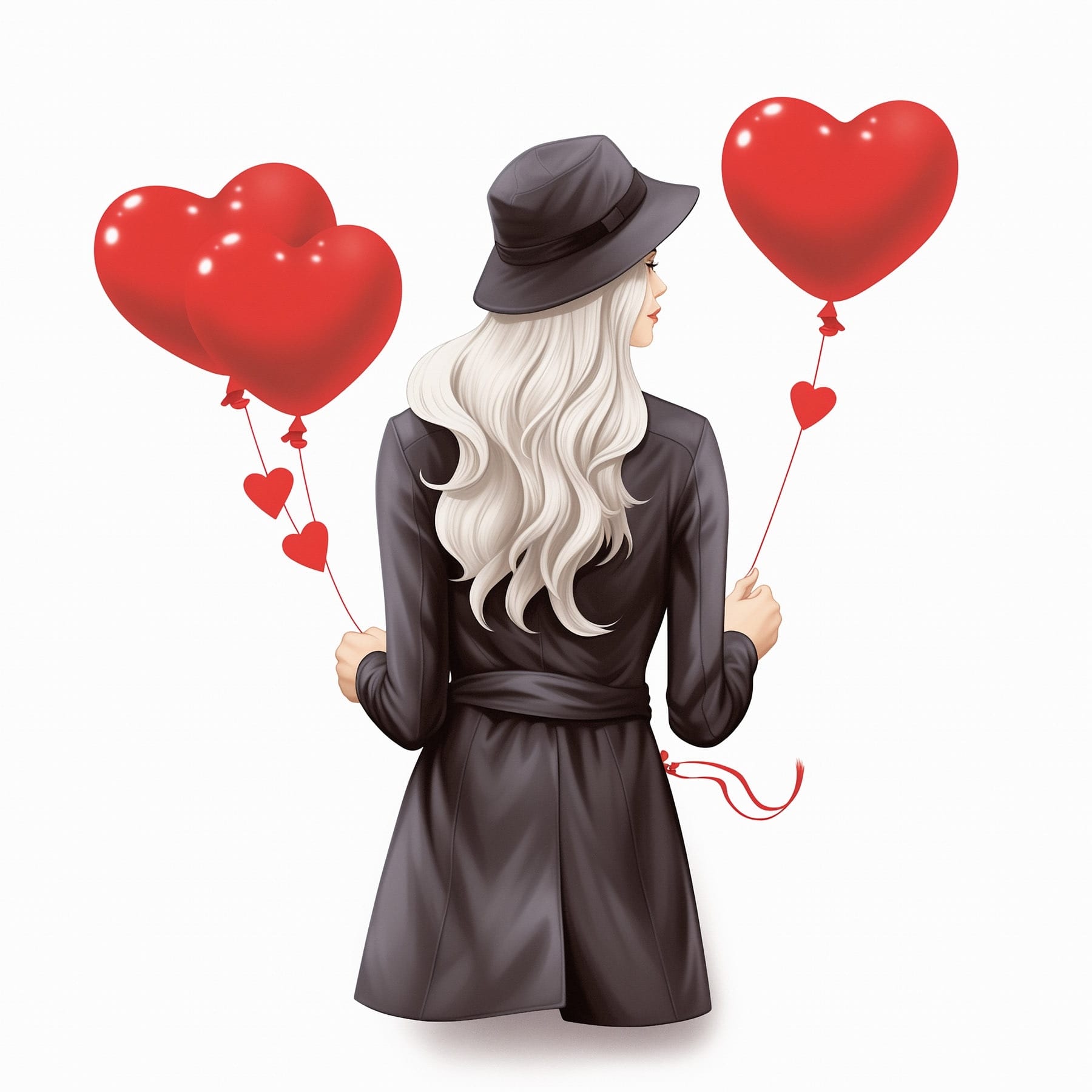 Woman holding a heart shaped balloon Woman holding a heart shaped balloon