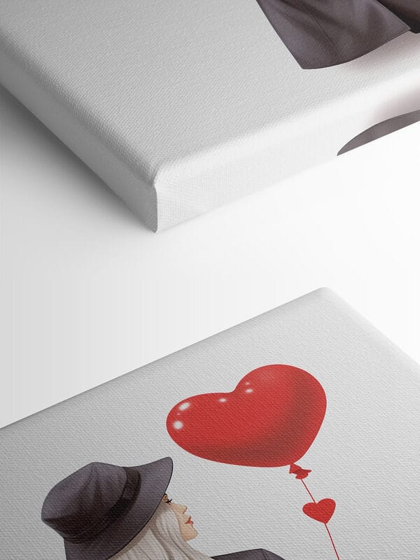 Woman holding a heart shaped balloon Woman holding a heart shaped balloon
