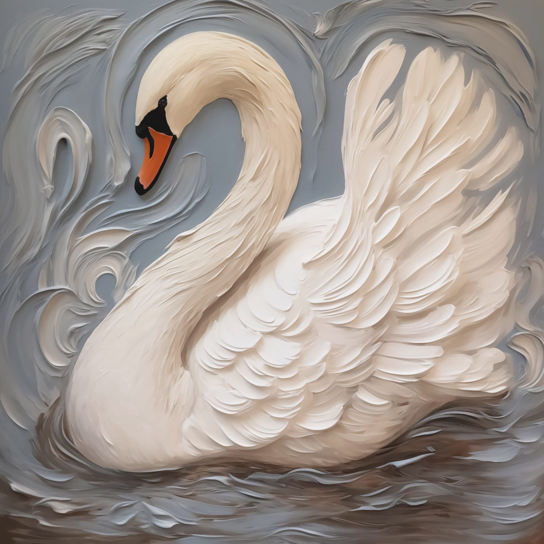 White swan with a black beak White swan with a black beak