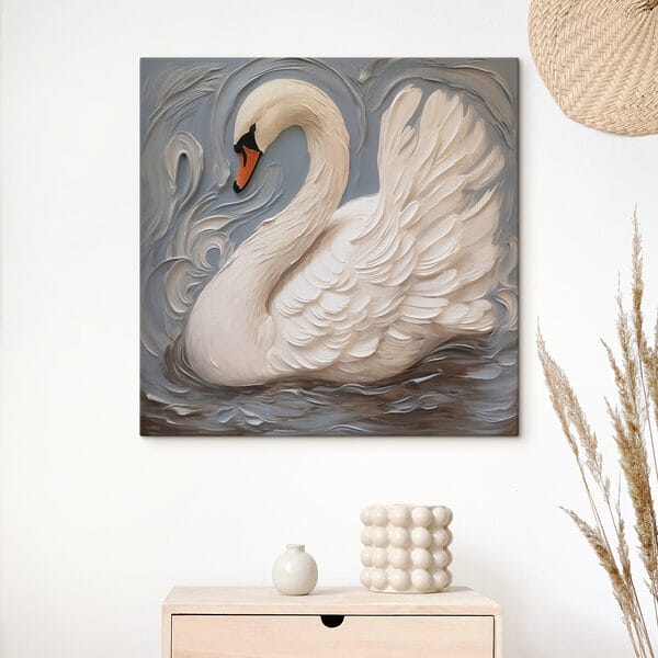White swan with a black beak White swan with a black beak
