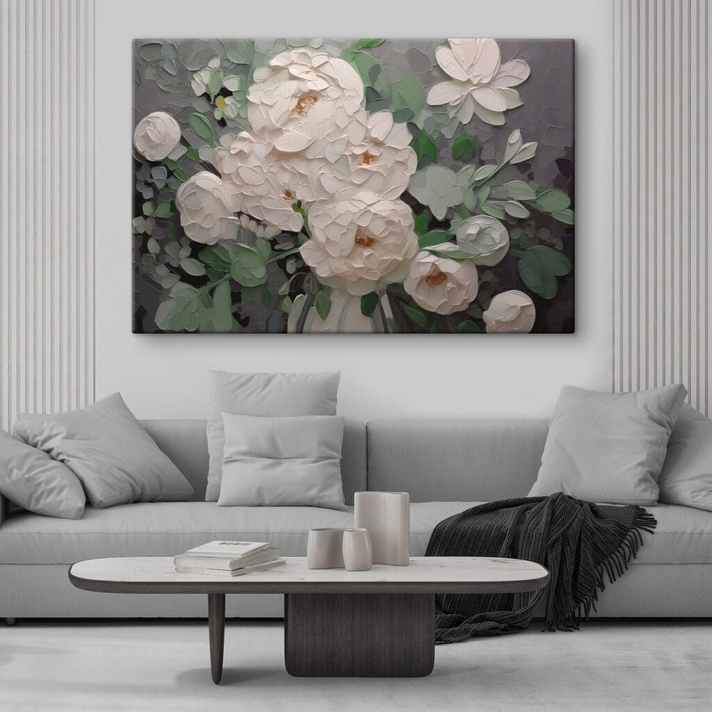 Painting of white flowers