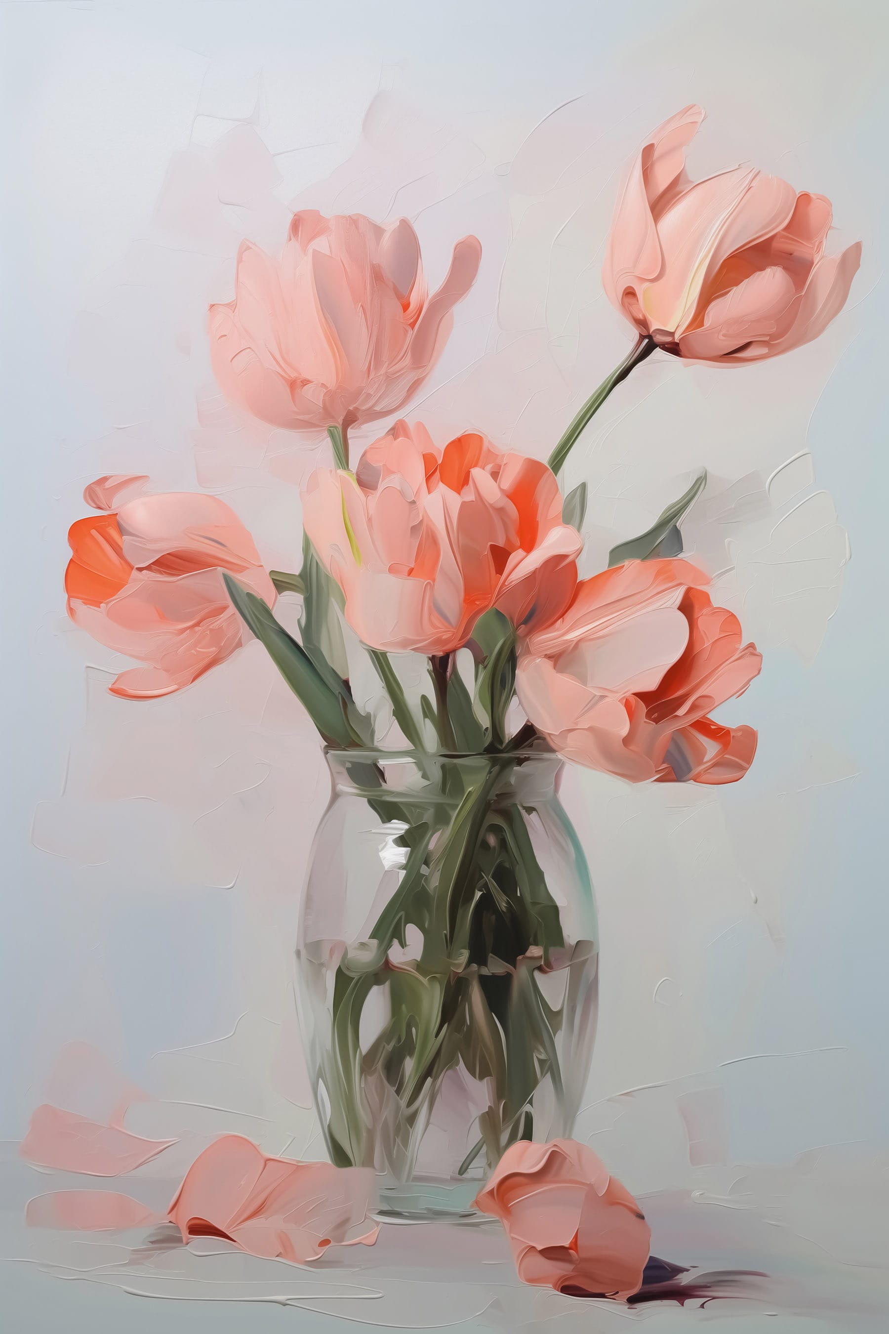 Vase of pink flowers