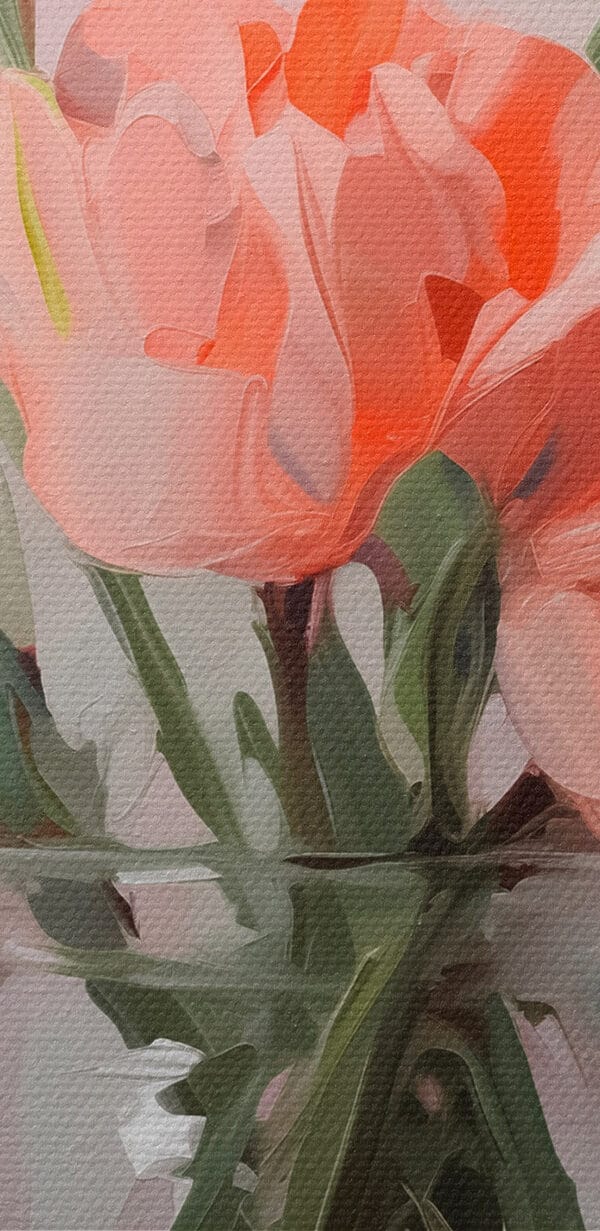 Vase of pink flowers
