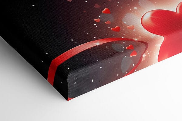 Two hearts with red ribbons and lights Two hearts with red ribbons and lights