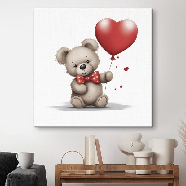 Quadri Orsacchiotto con in mano un palloncino a forma di cuore (COD: s42879) Quadri Quadri Orsacchiotto con in mano un palloncino a forma di cuore (COD: s42879)