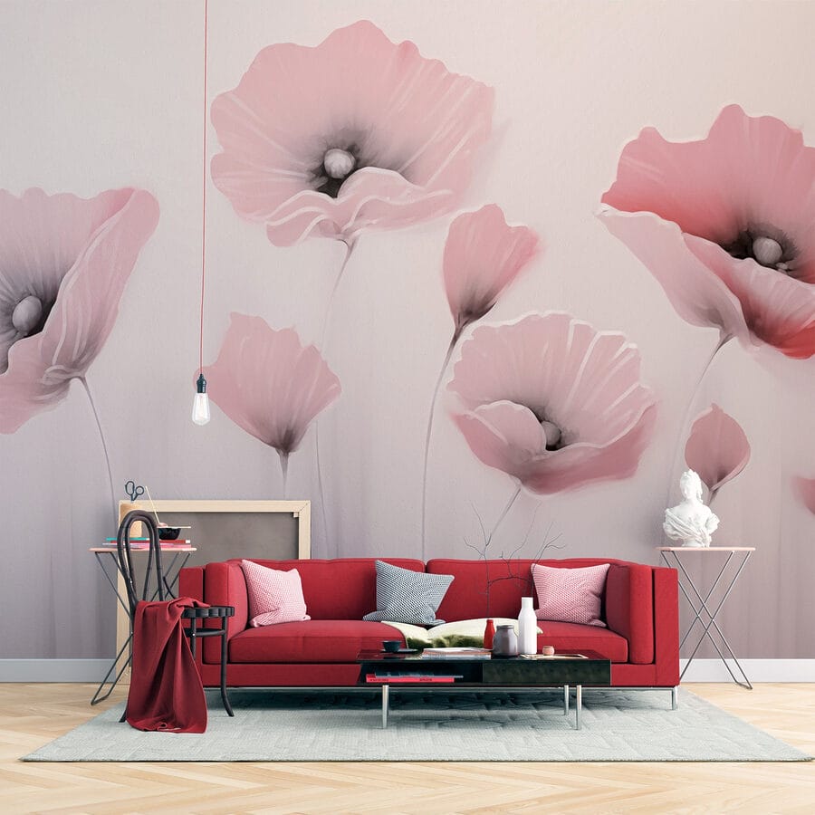 Pittura di fiori su una parete Pittura di fiori su una parete