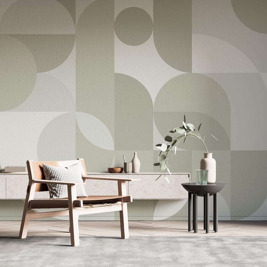 Carta da parati Motivo geometrico grigio e bianco - immagine 2