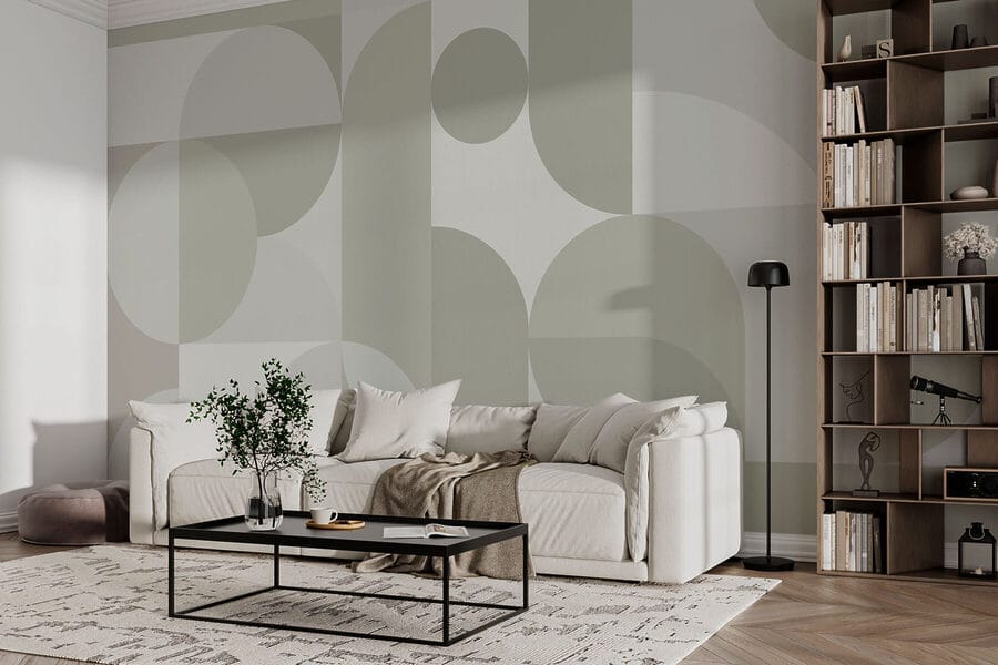 Carta da parati Motivo geometrico grigio e bianco - immagine 3