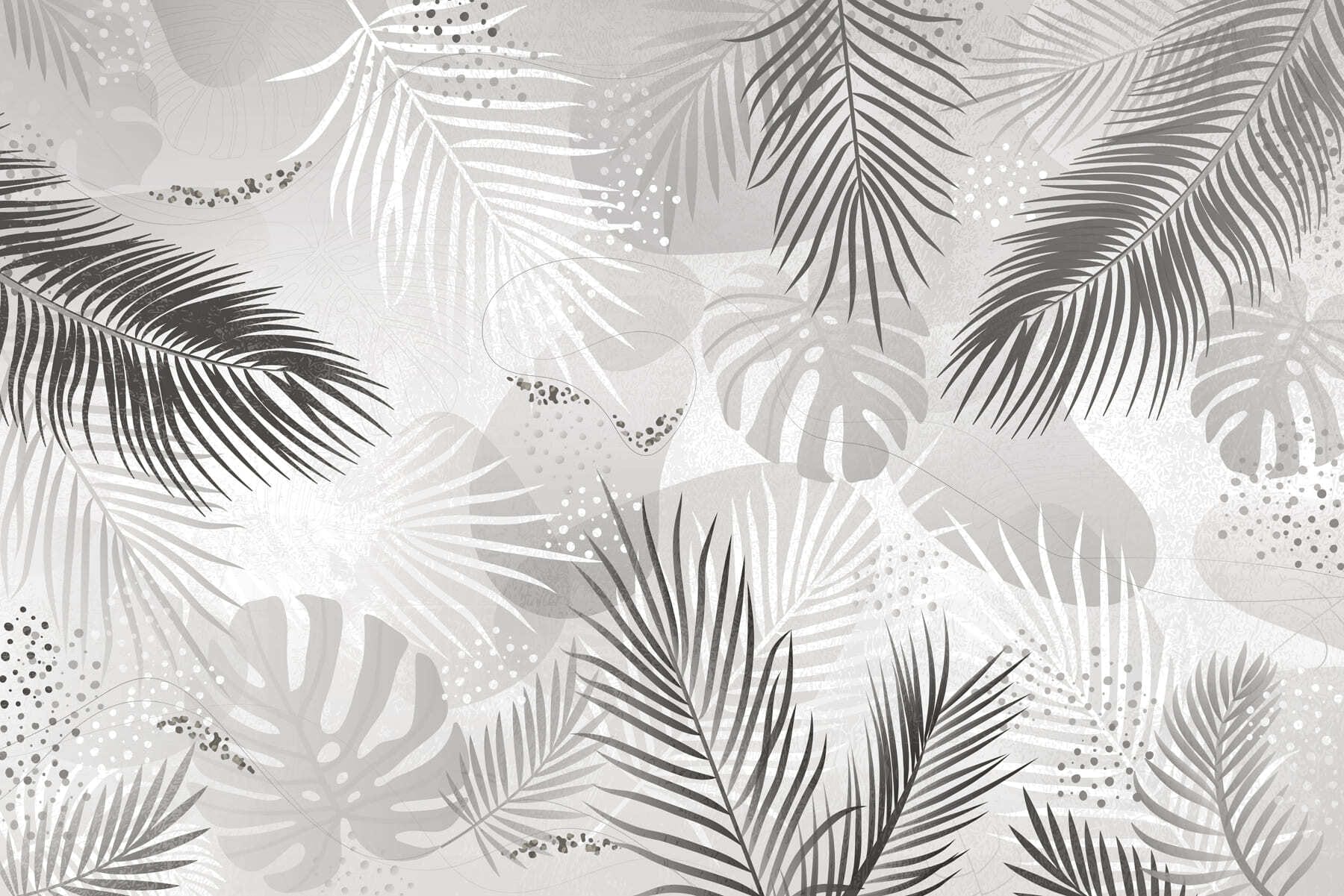 Grey and white background with leaves Grey and white background with leaves