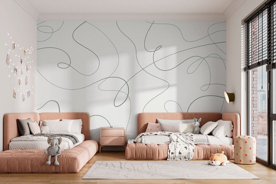 Linee verdi su sfondo bianco Linee verdi su sfondo bianco