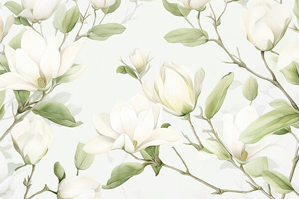 Fiori bianchi con foglie verdi Fiori bianchi con foglie verdi