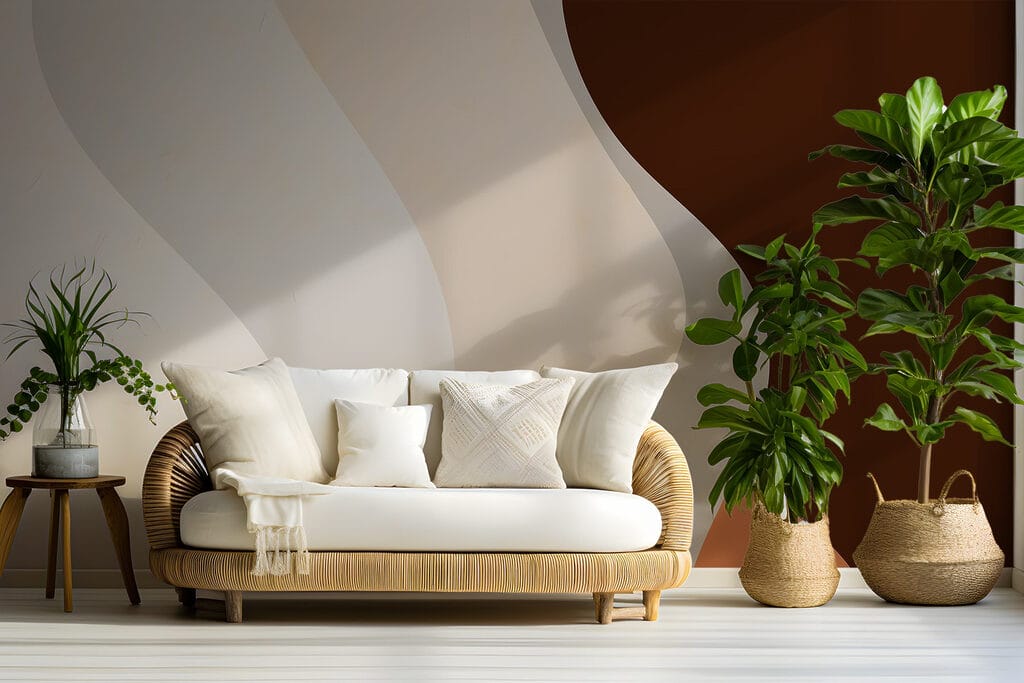 Flowing lines and soft hues interact