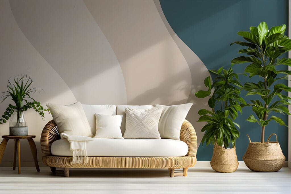 Colorful background with waves