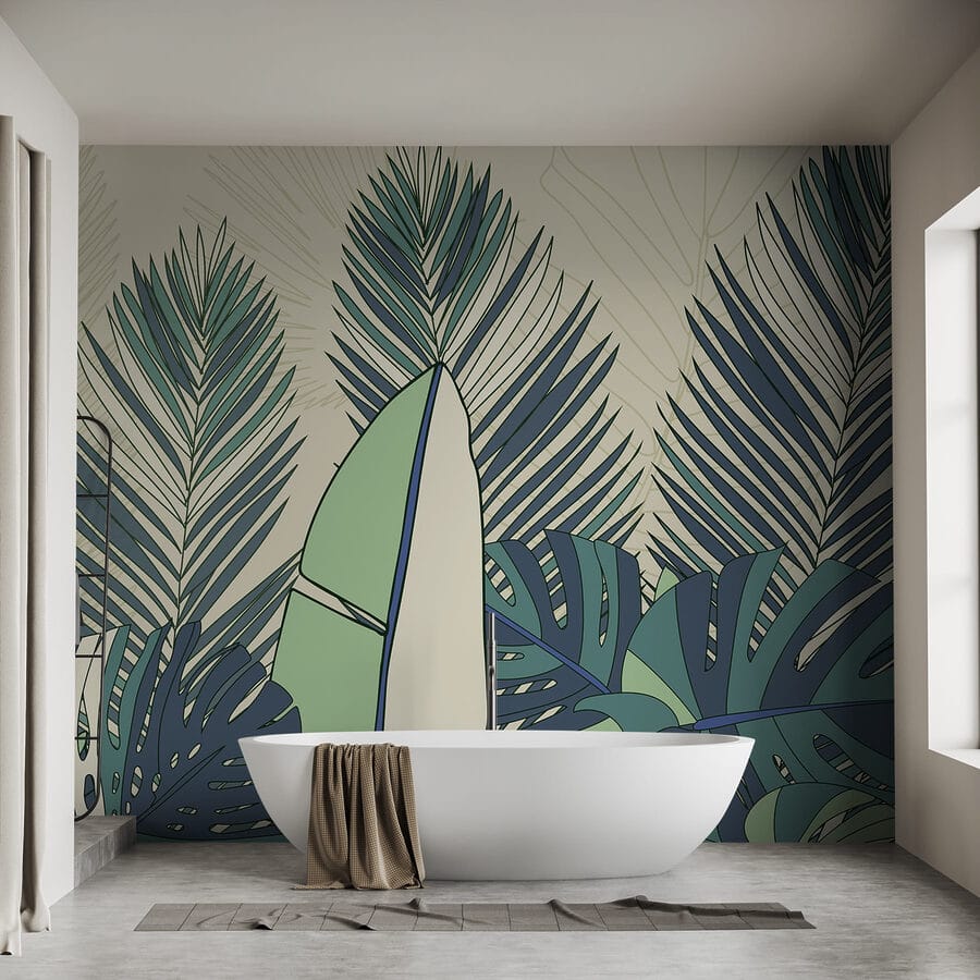 Verde lussureggiante in un design astratto