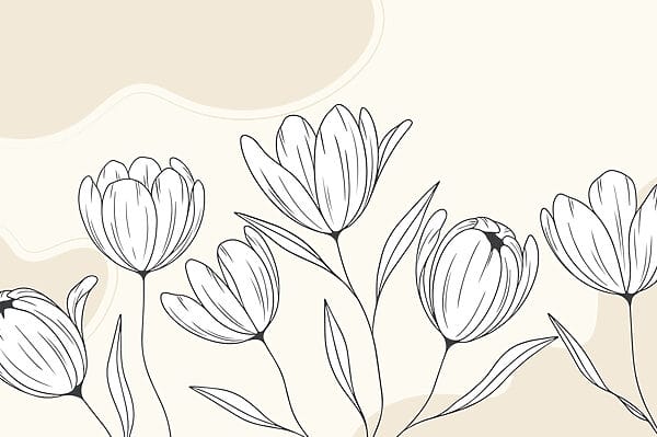 Disegno lineare di fiori Disegno lineare di fiori
