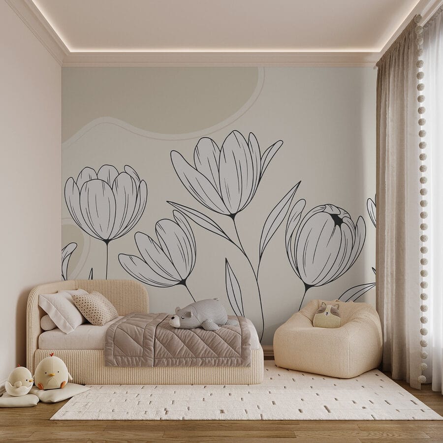 Disegno lineare di fiori