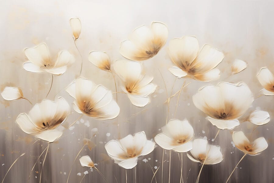 Pittura di fiori su sfondo bianco Pittura di fiori su sfondo bianco