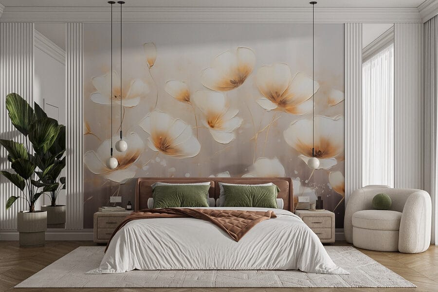 Pittura di fiori su sfondo bianco Pittura di fiori su sfondo bianco