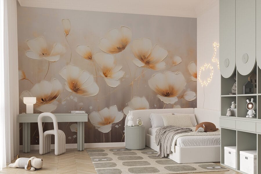 Pittura di fiori su sfondo bianco Pittura di fiori su sfondo bianco