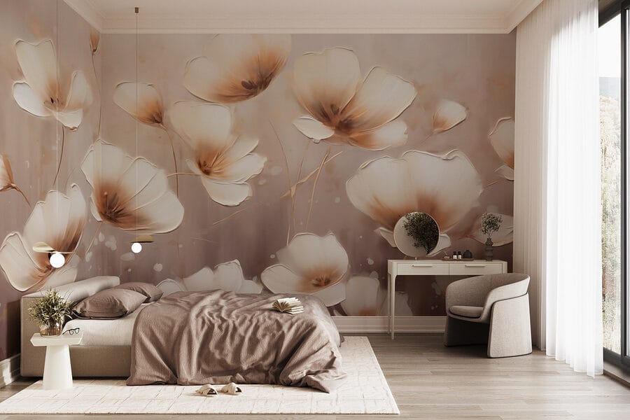 Pittura di fiori su sfondo bianco