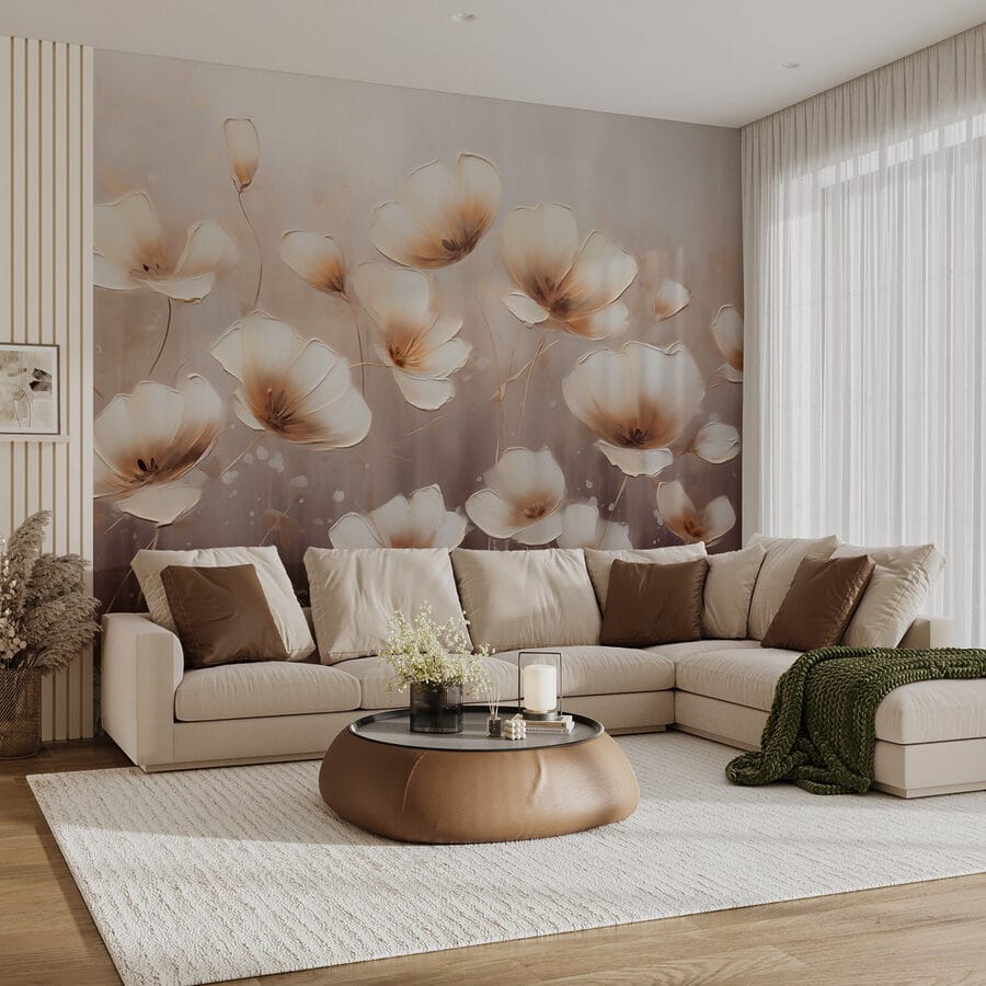 Pittura di fiori su sfondo bianco