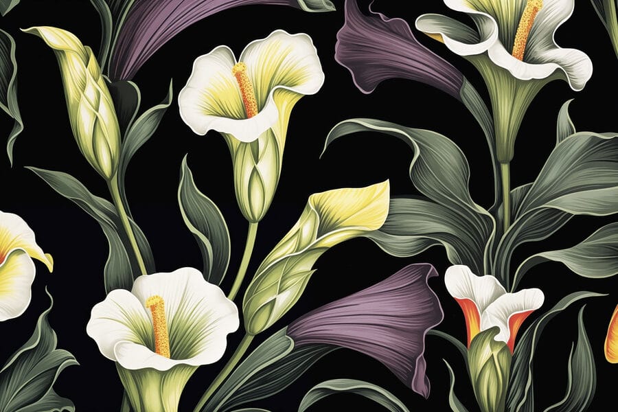 Fiori vivaci su sfondo scuro