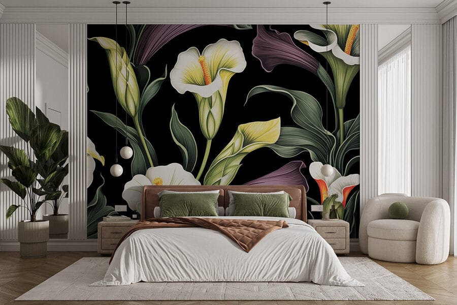 Fiori vivaci su sfondo scuro
