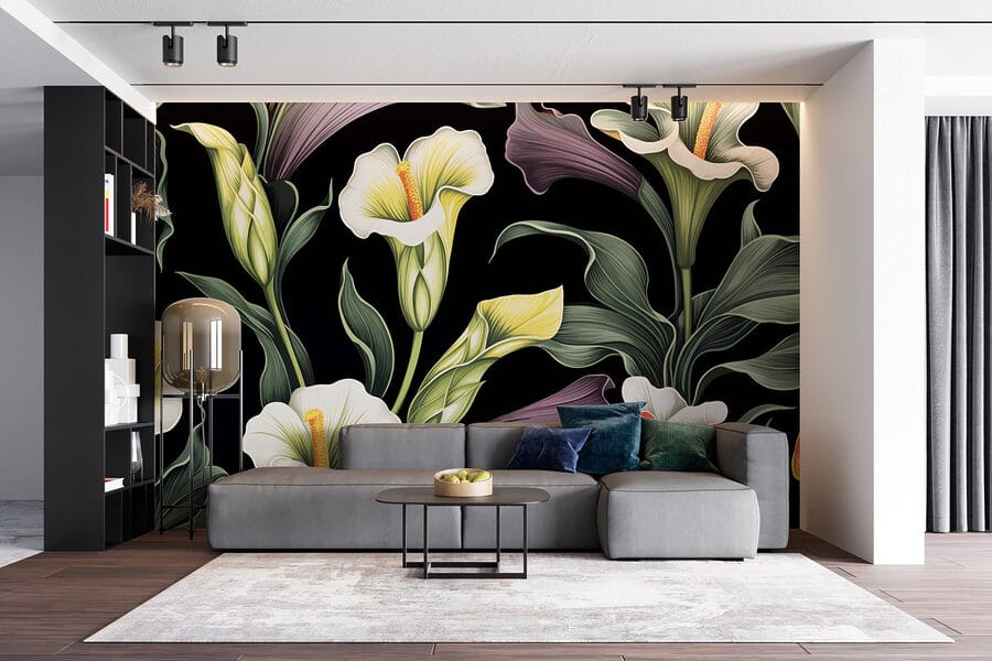 Fiori vivaci su sfondo scuro