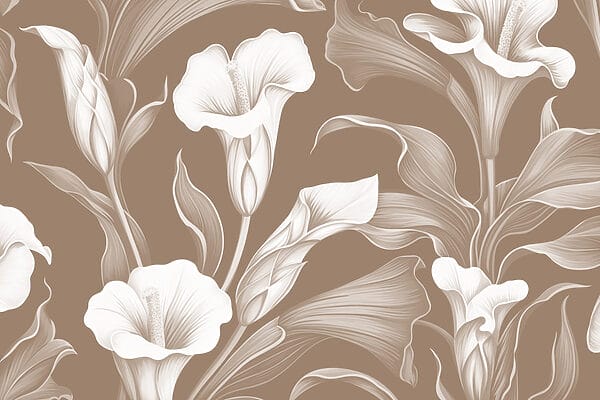 Delicato disegno floreale su sfondo marrone Delicato disegno floreale su sfondo marrone