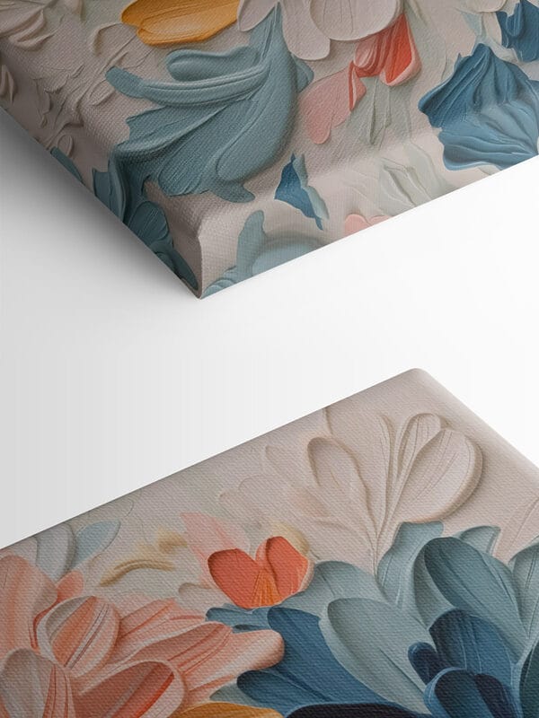 Colorful blooms in textured artwork Colorful blooms in textured artwork