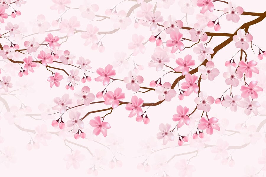 Fiori rosa su un ramo