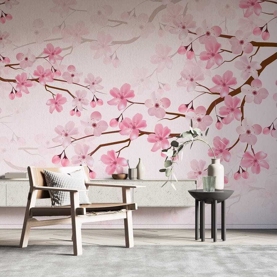 Fiori rosa su un ramo