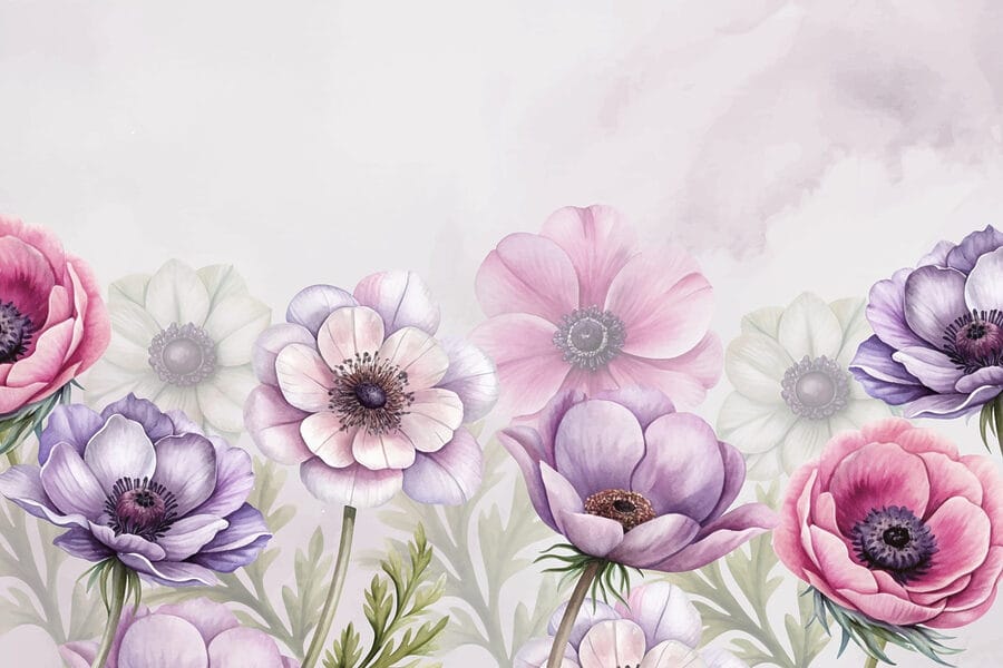 Gruppo di fiori su sfondo bianco