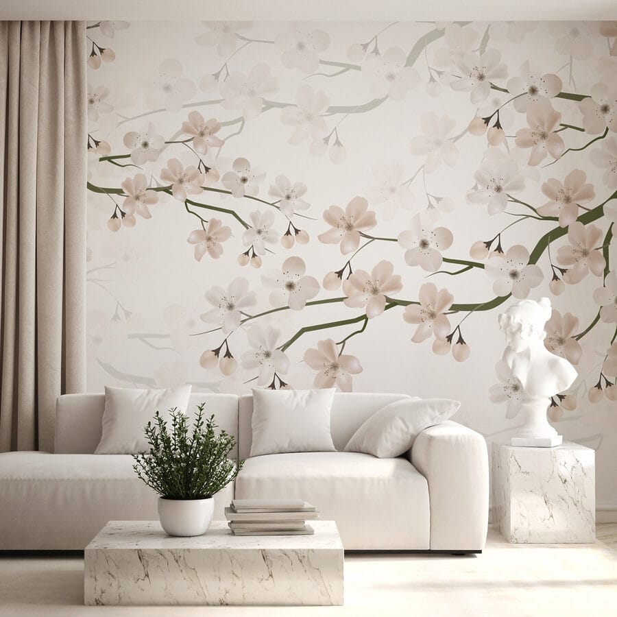 Carta da parati Fiori bianchi su un ramo - immagine 2