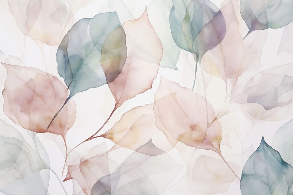 Tinte tenui di foglie delicate. Tinte tenui di foglie delicate.